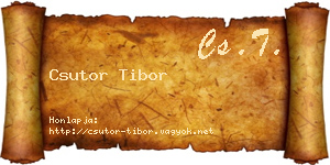 Csutor Tibor névjegykártya